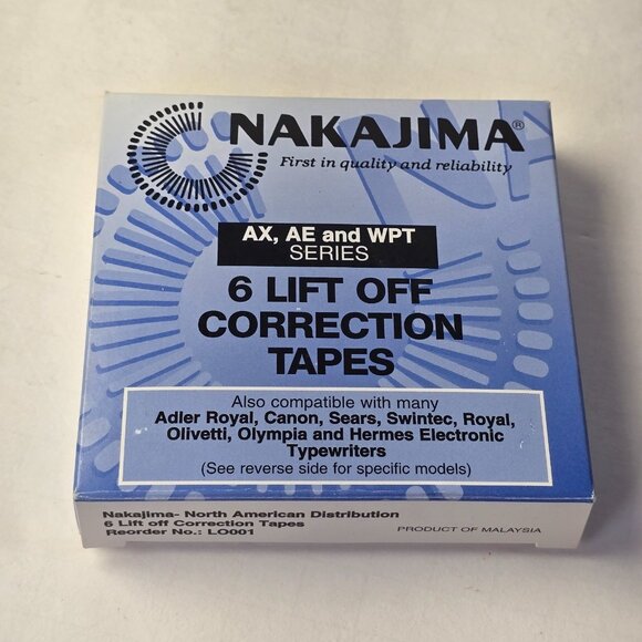 Nakajima Lift off Correction Tapes Typewriter Open Box AX AE WPT Series - Picture 2 of 5